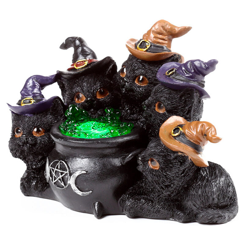 Figura luminosa a LED Streghe Gatto Nero