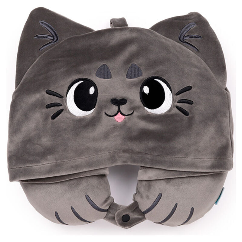 Hoodeazzz Cats Beans & Co Hooded Travel Pillow