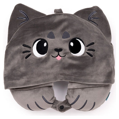 Hoodeazzz Cats Beans & Co Hooded Travel Pillow