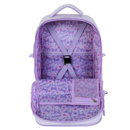 Mochila universitária Kuromi Hello Kitty e Amigos 40cm