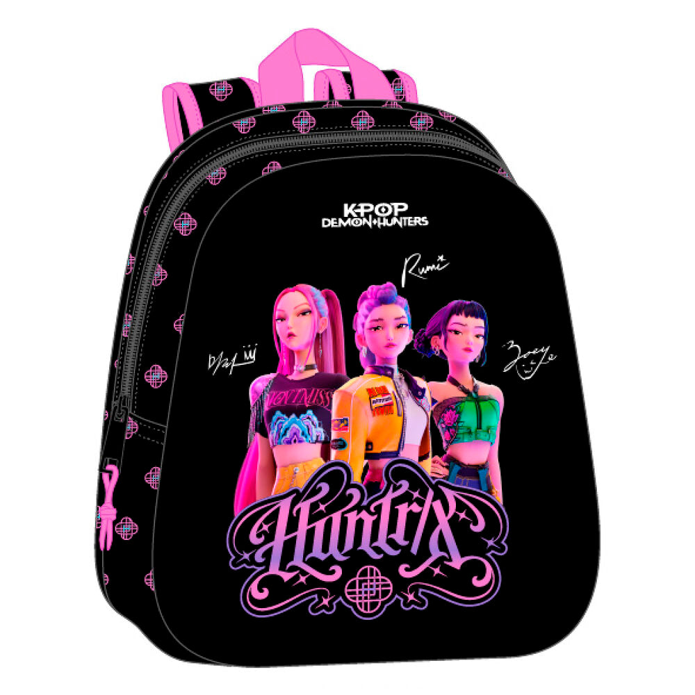kpop demon hunters black 3d backpack 33cm
