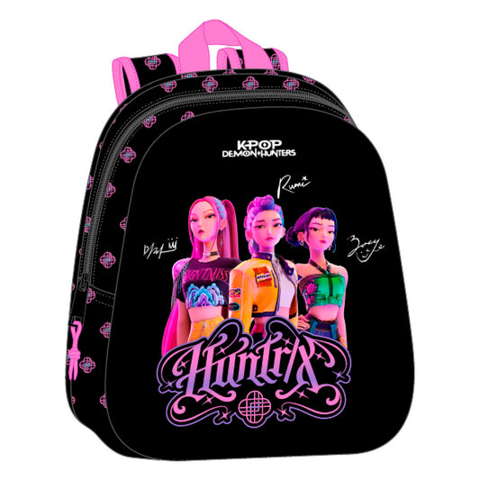 kpop demon hunters black 3d backpack 33cm