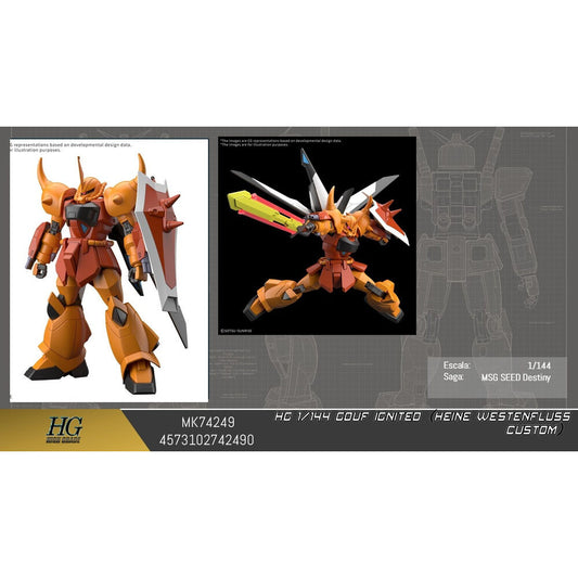 hg 1 144 gouf ignited heine westenfluss custom mobile suit gundam model kit