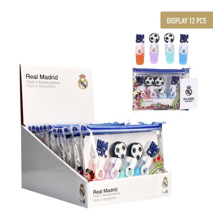 real madrid 4 pencil highlighter set (assorted)