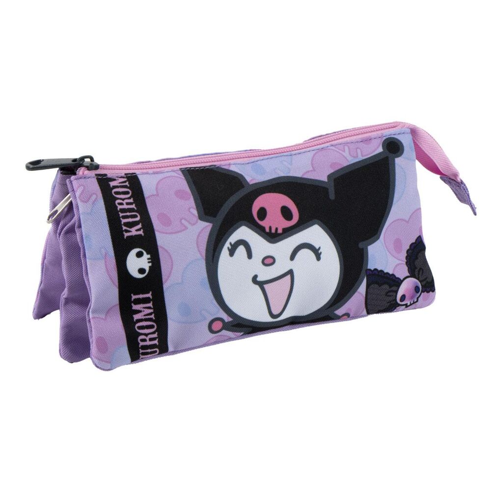 Kuromi Hello Kitty triple pencil case