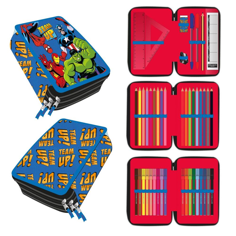 avengers avengers marvel triple pencil case