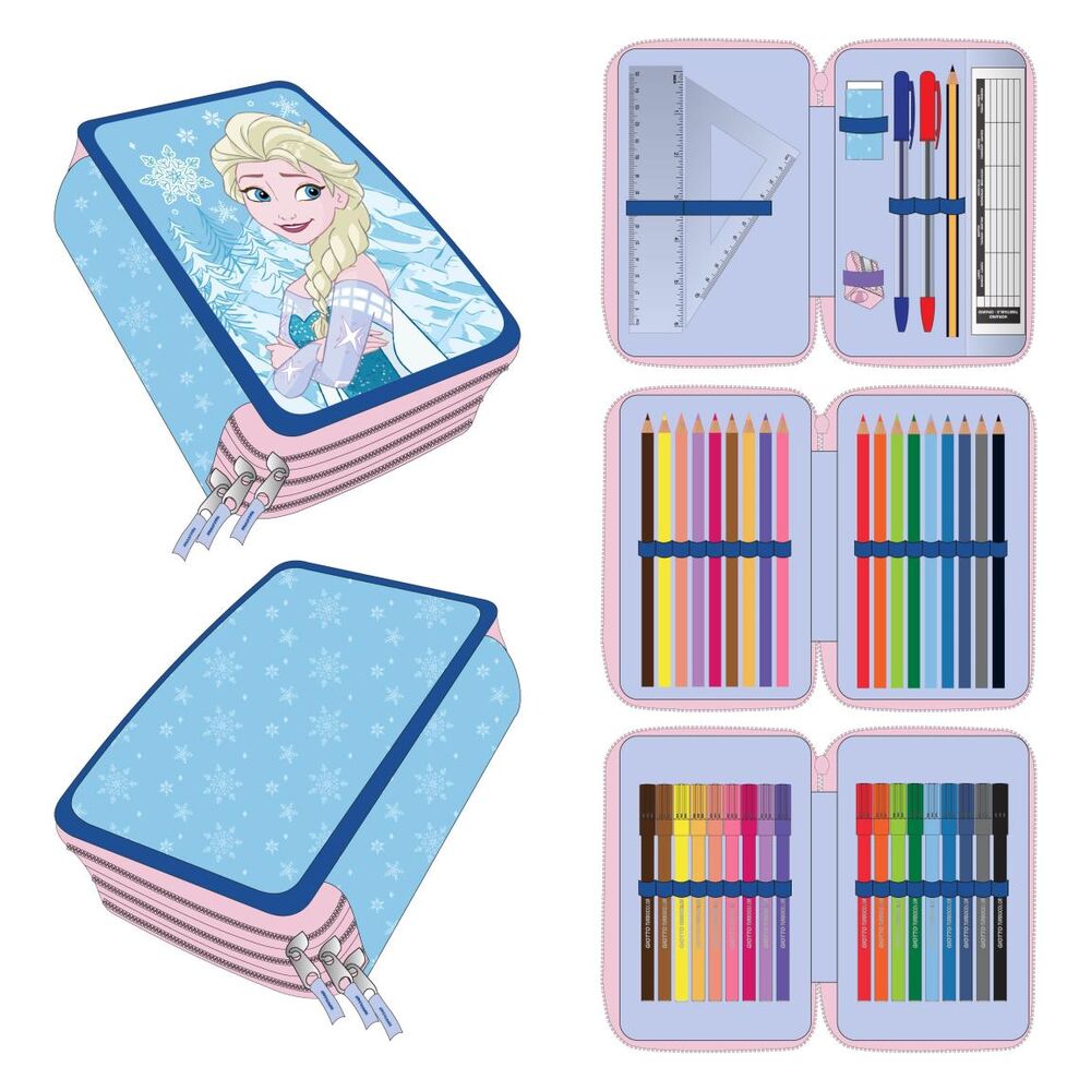 elsa frozen disney triple pencil case
