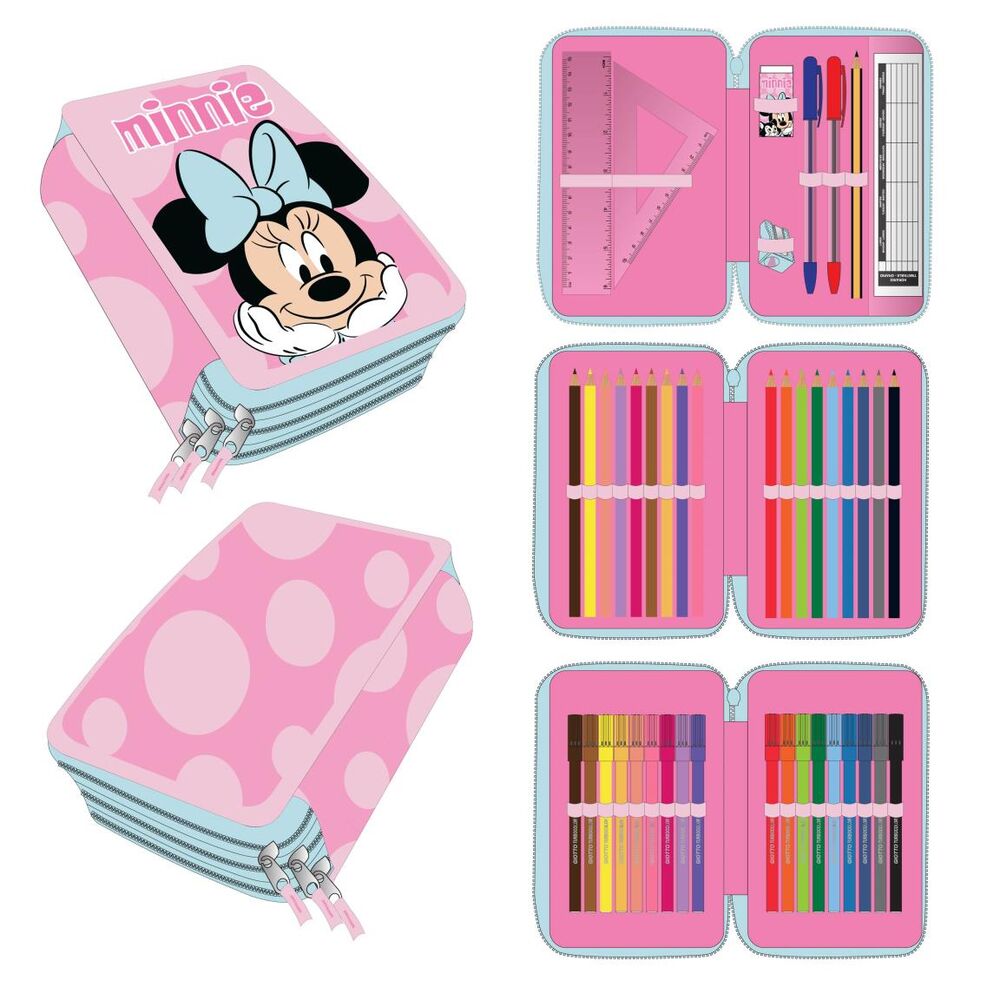 Disney Minnie Mouse Triple Pencil Case