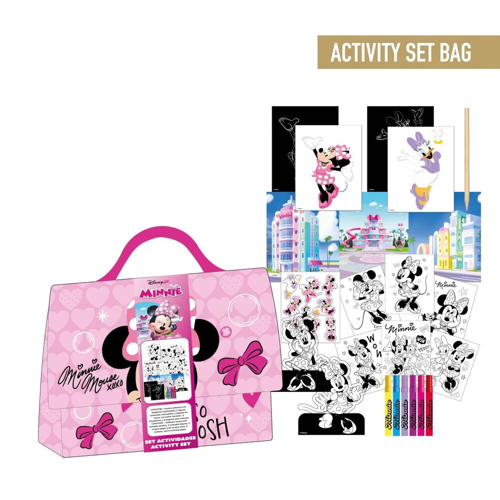 minnie mouse disney colorable bag set