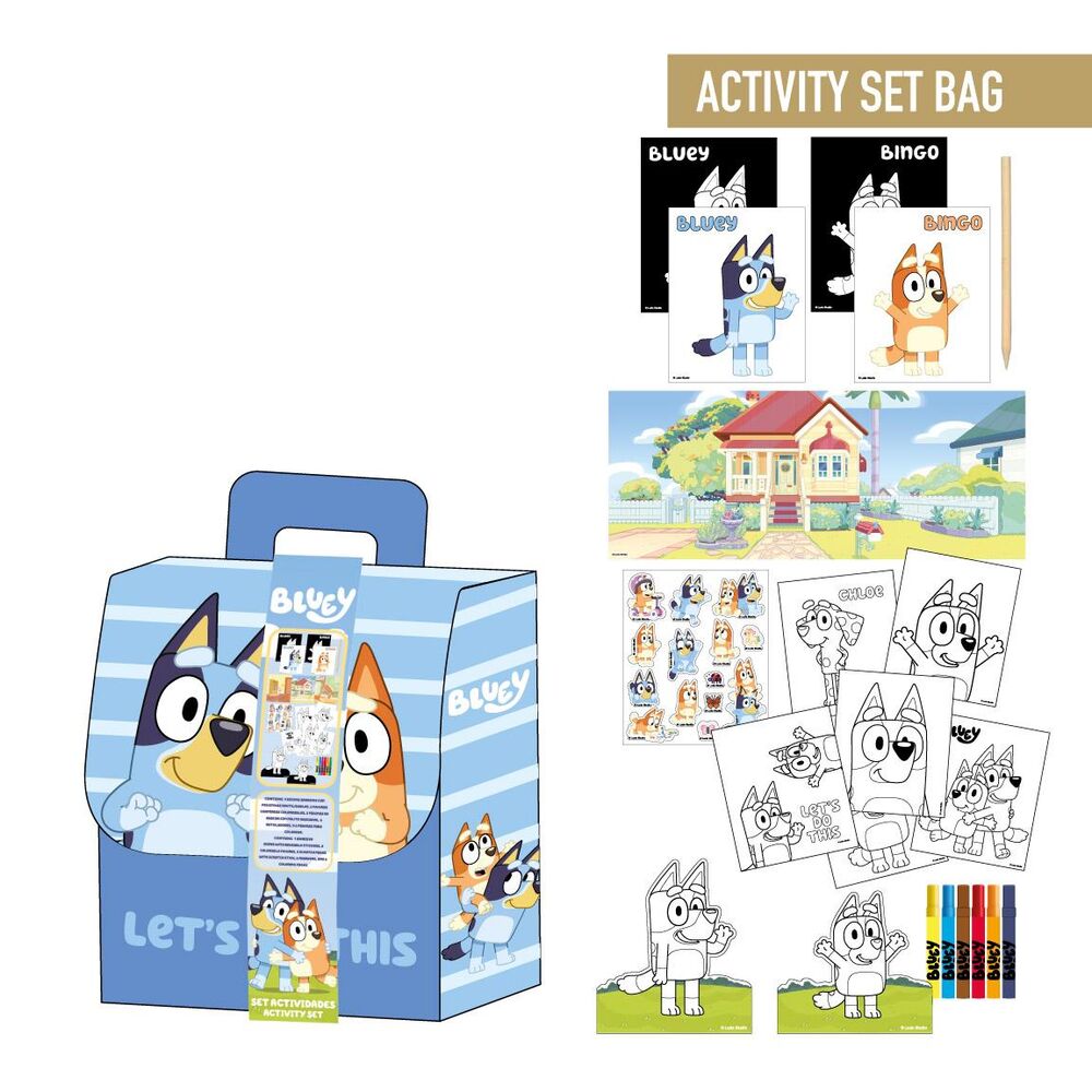 bluey colorable backpack set