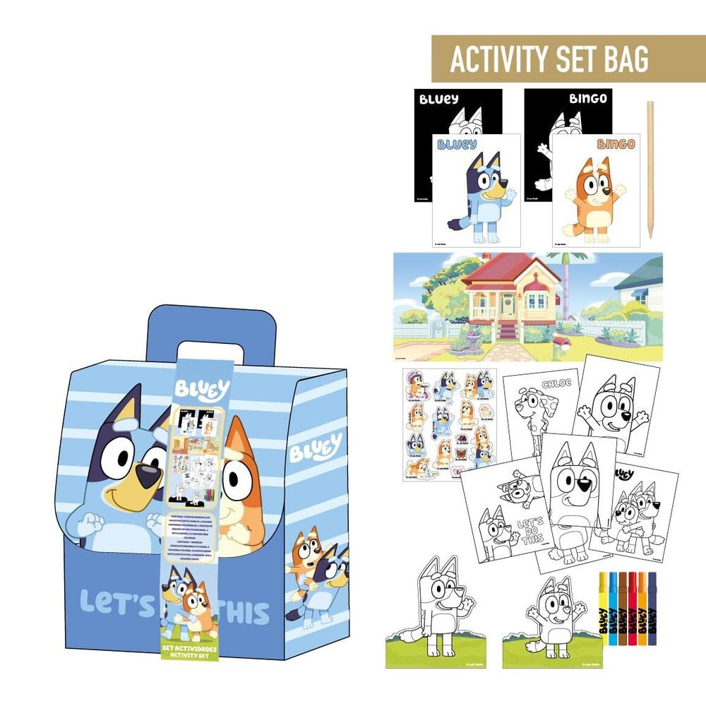 Conjunto de mochila para colorear de Bluey