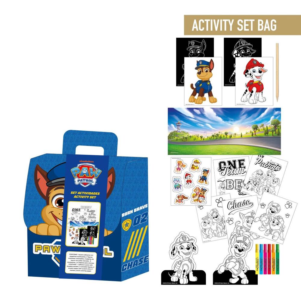 paw patrol colorable backpack set