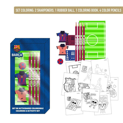 fc barcelona colorable stationery set