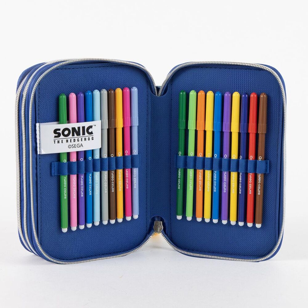 Sonic the Hedgehog triple pencil case