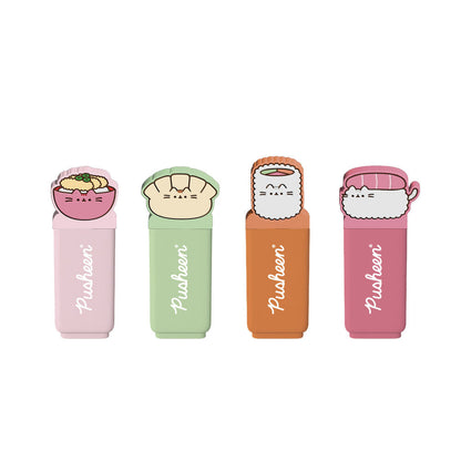 set of 4 sushi roll pusheen topper highlighters