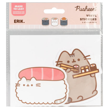 Set of 2 Sushi Roll Pusheen vinyl stickers