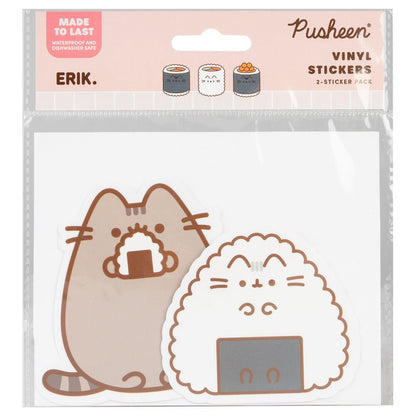 Set of 2 Sushi Roll Pusheen vinyl stickers