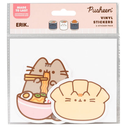 Set of 2 Sushi Roll Pusheen vinyl stickers