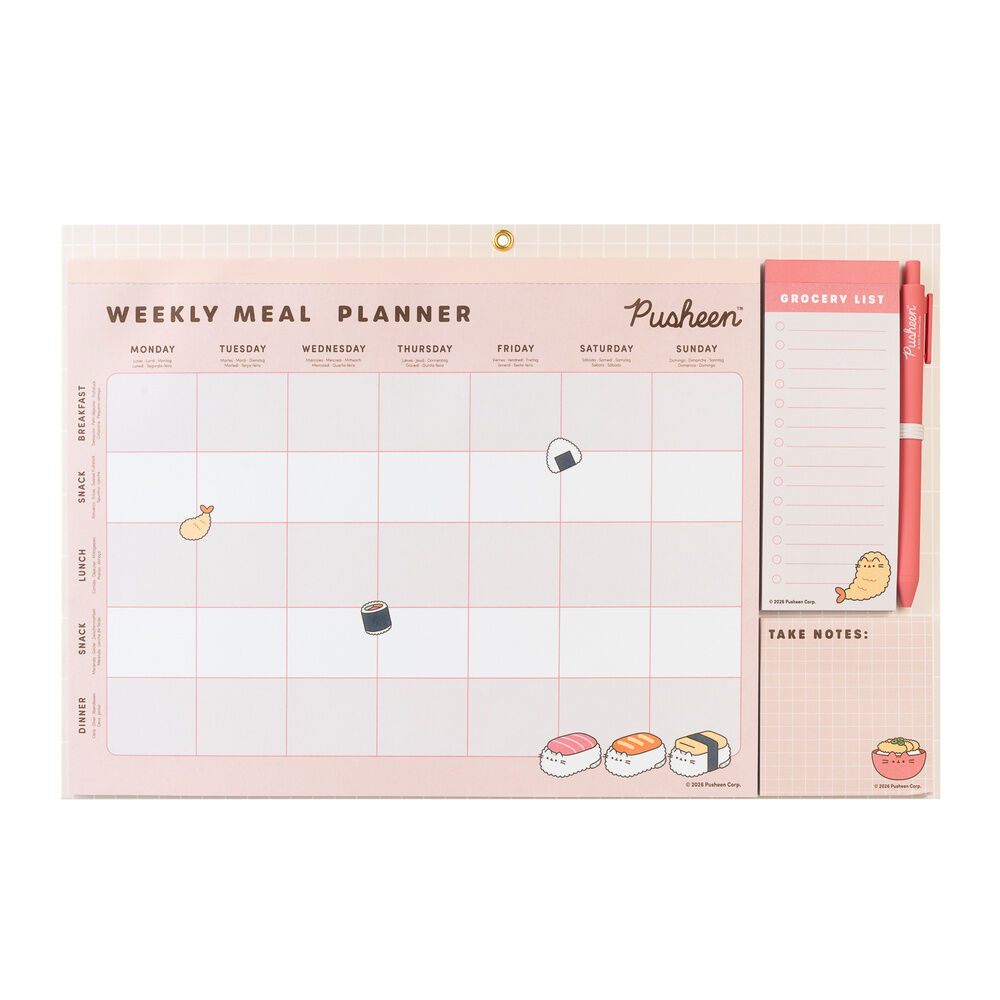 magnetic meal planner sushi roll pusheen