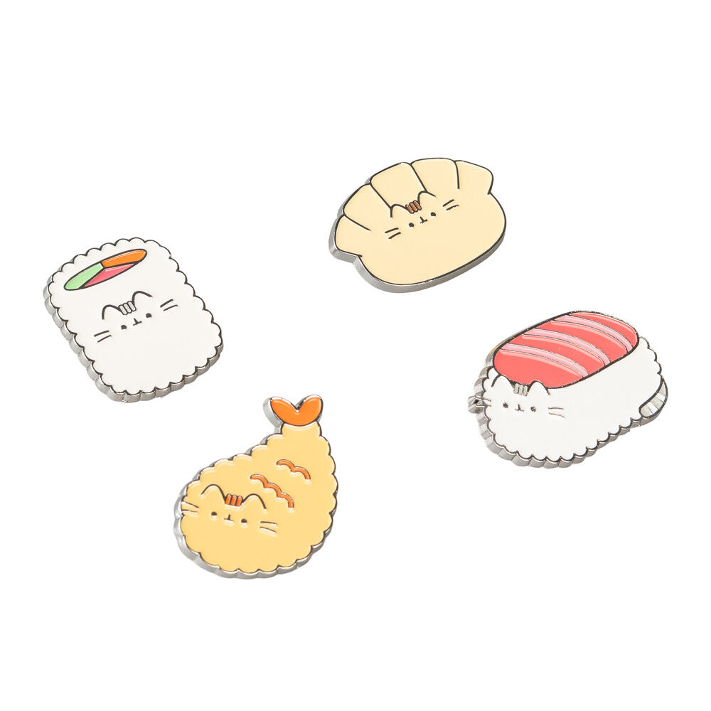 set of 4 pusheen sushi roll pins