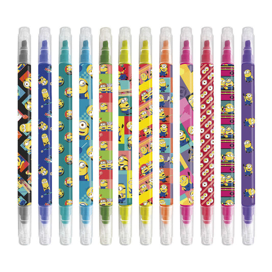 set of 12 minions erasable markers