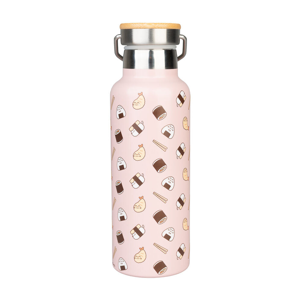 pusheen sushi roll metal bottle