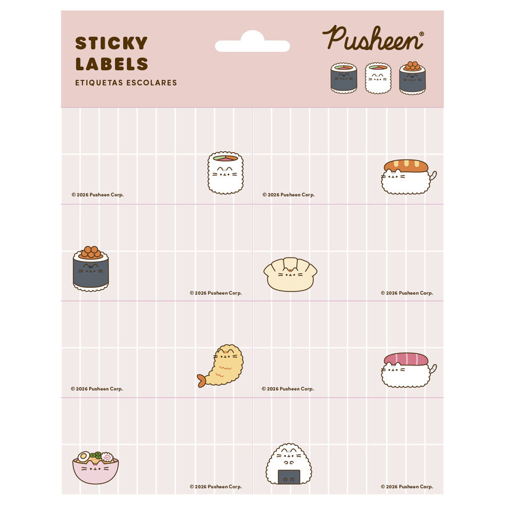 pusheen sushi roll stickers