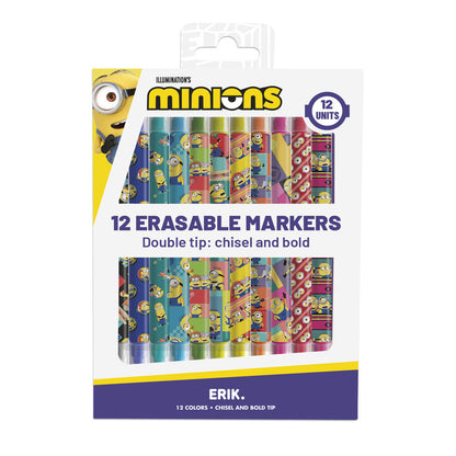 Zestaw 12 zmazywalnych markerów Minionki