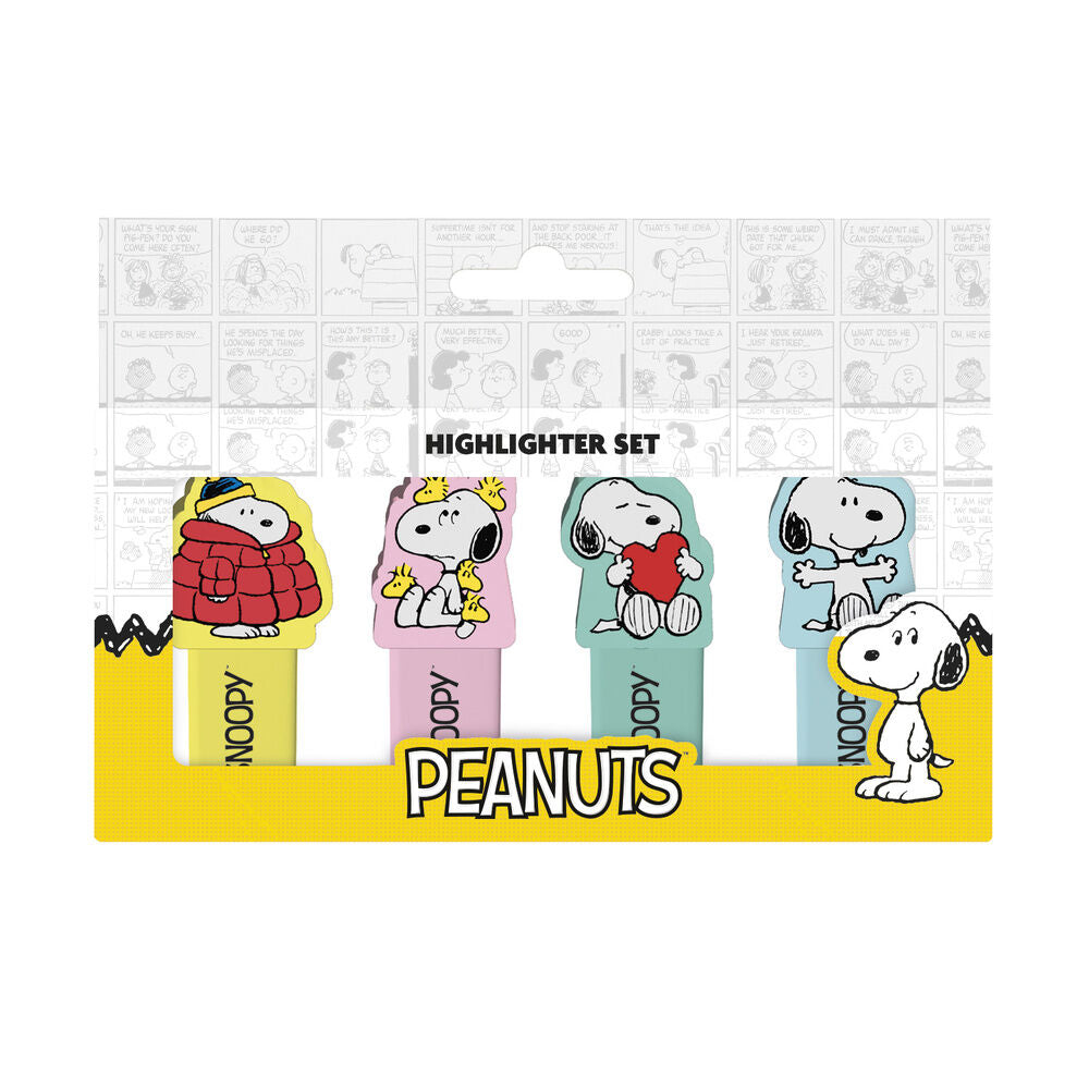 Set mit 4 Snoopy Textmarkern