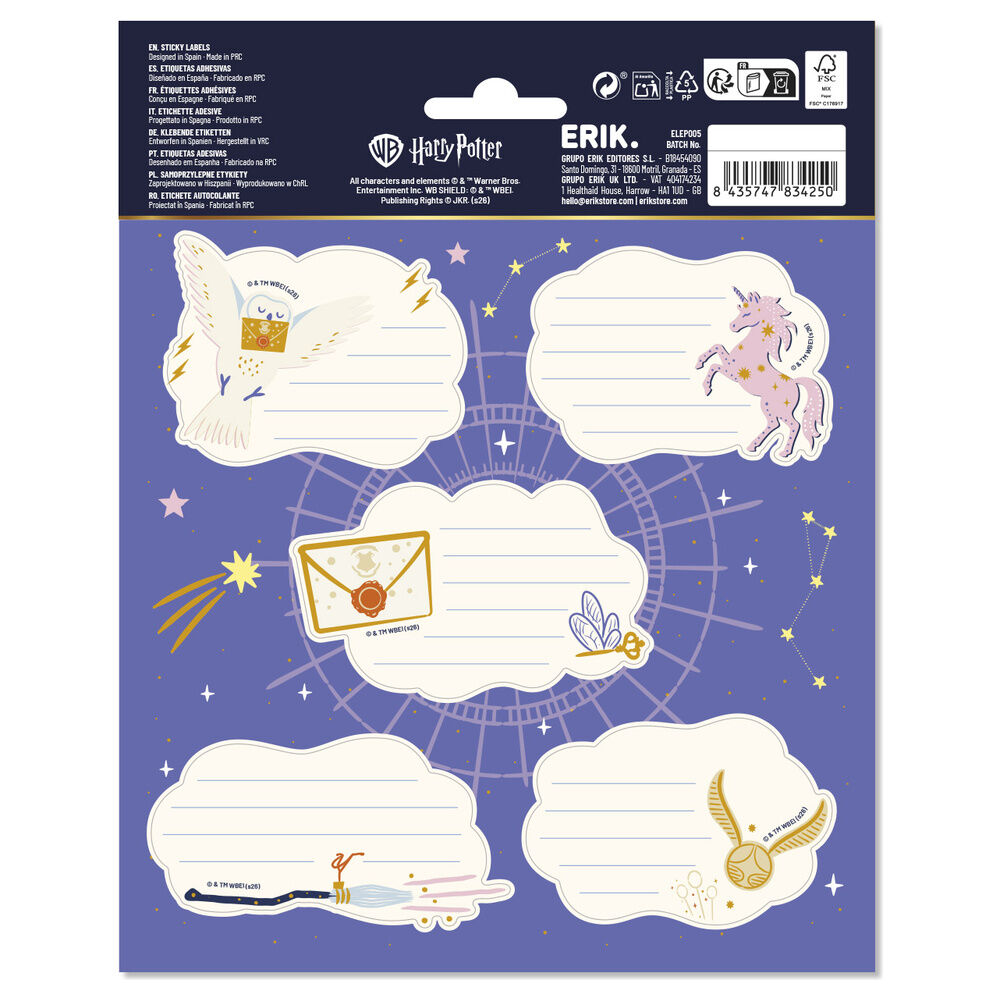 Premium Harry Potter adhesive labels