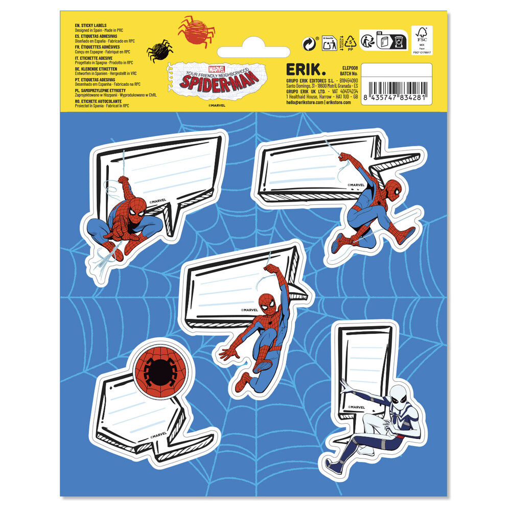 Etichette adesive premium di Spiderman Marvel