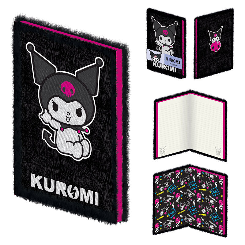 kuromi hello kitty a5 plush notebook