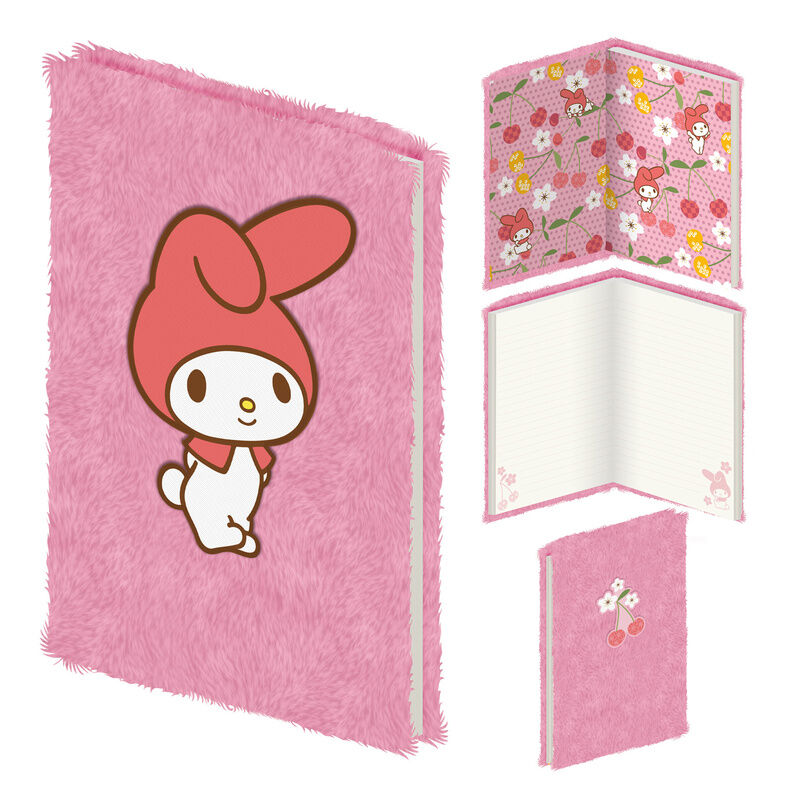 a5 my melody hello kitty plush notebook
