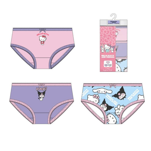 Set of 3 Hello Kitty and Friends panties, assorted