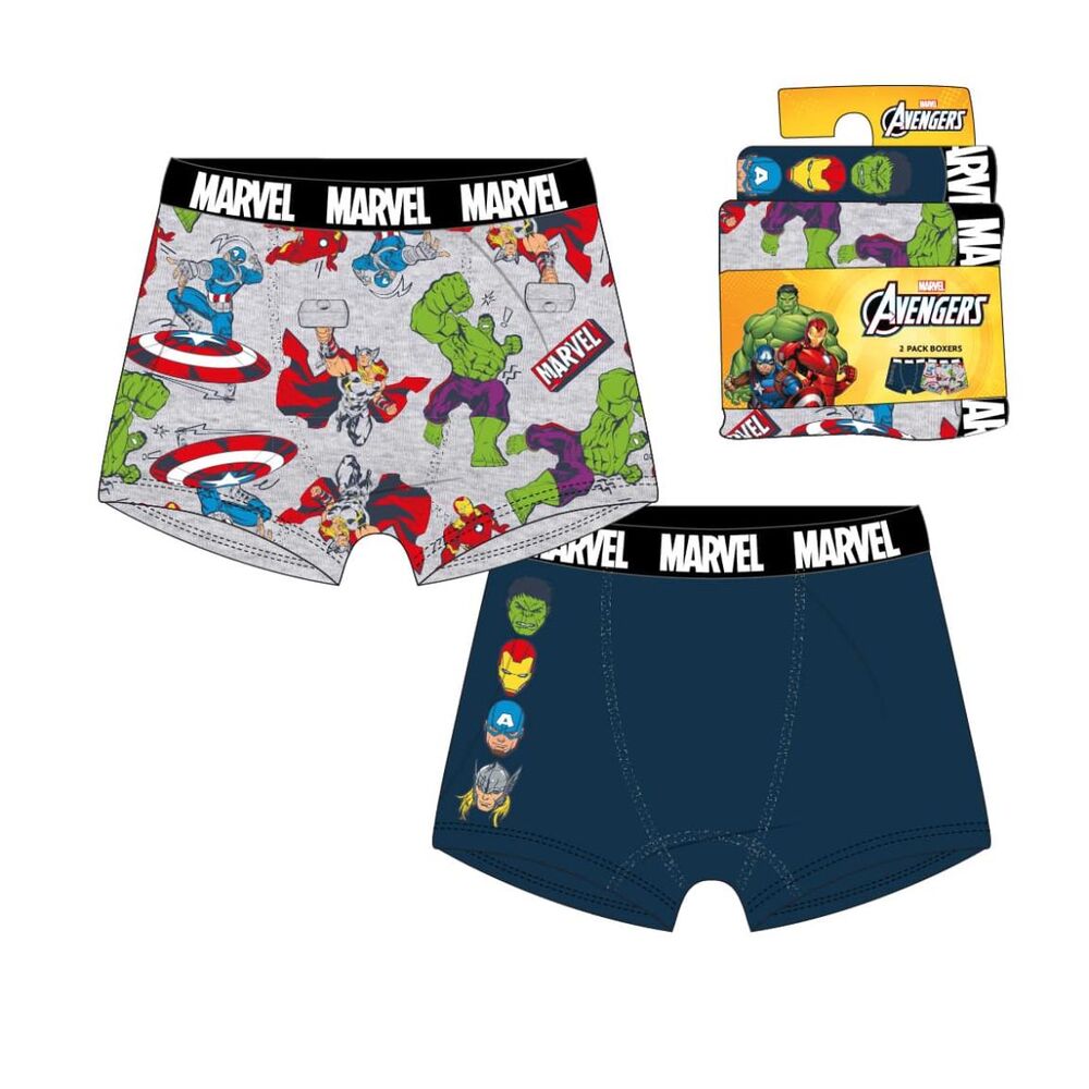 set of 2 avengers marvel boxers (assorted)