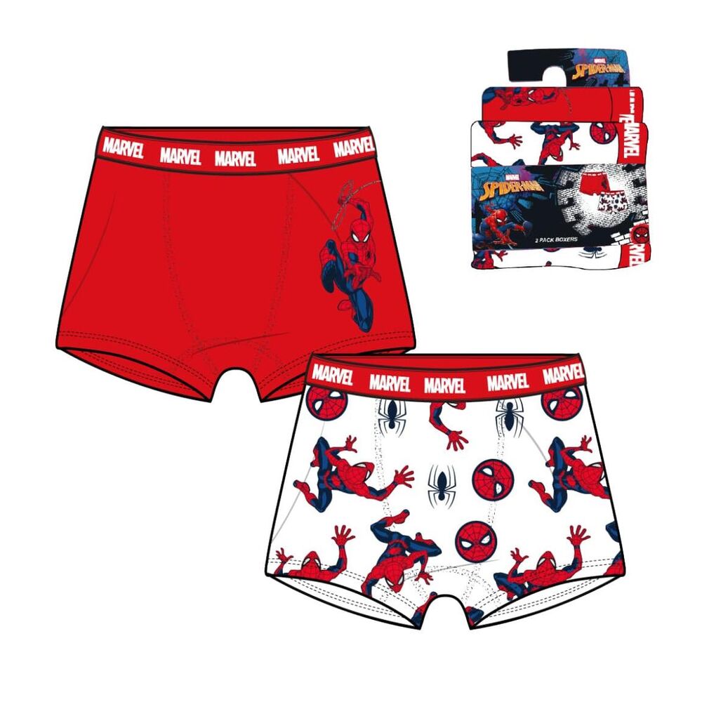 set 2 boxer shorts spiderman marvel assorted