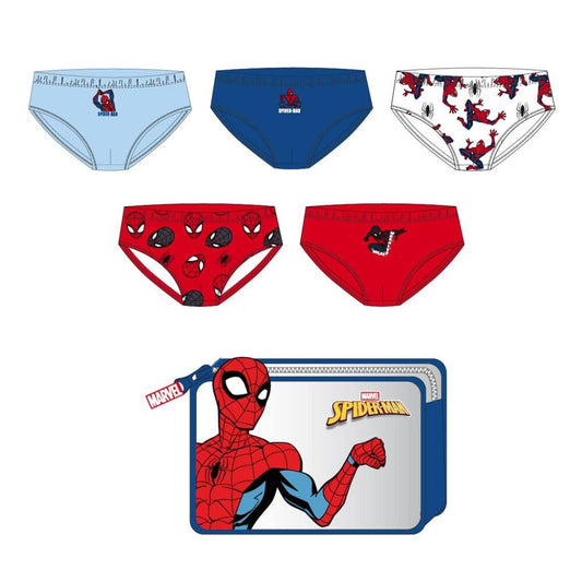 Spiderman Marvel toiletry bag set with 5 assorted underwear