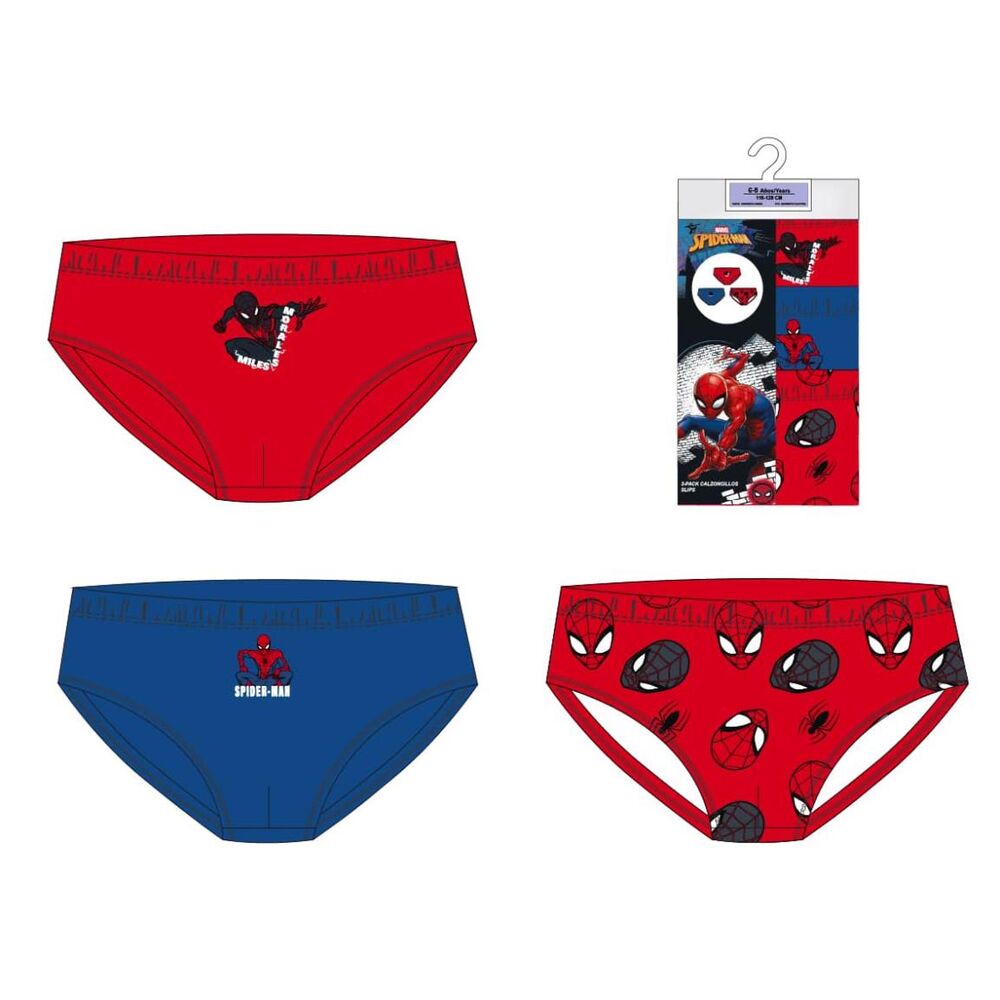 set of 3 spiderman marvel underwear assorted