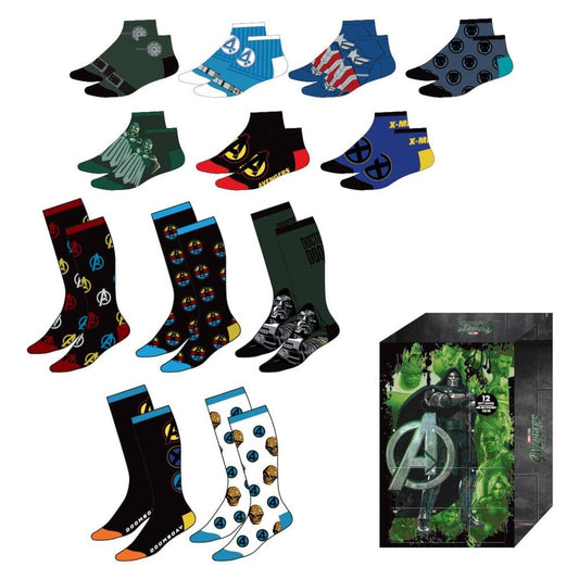 Set of 12 pairs of Avengers Marvel adult socks, assorted