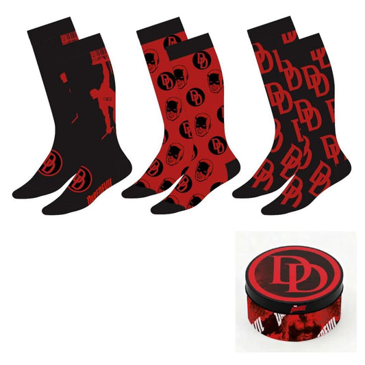 set of 3 pairs of daredevil marvel adult socks  assorted
