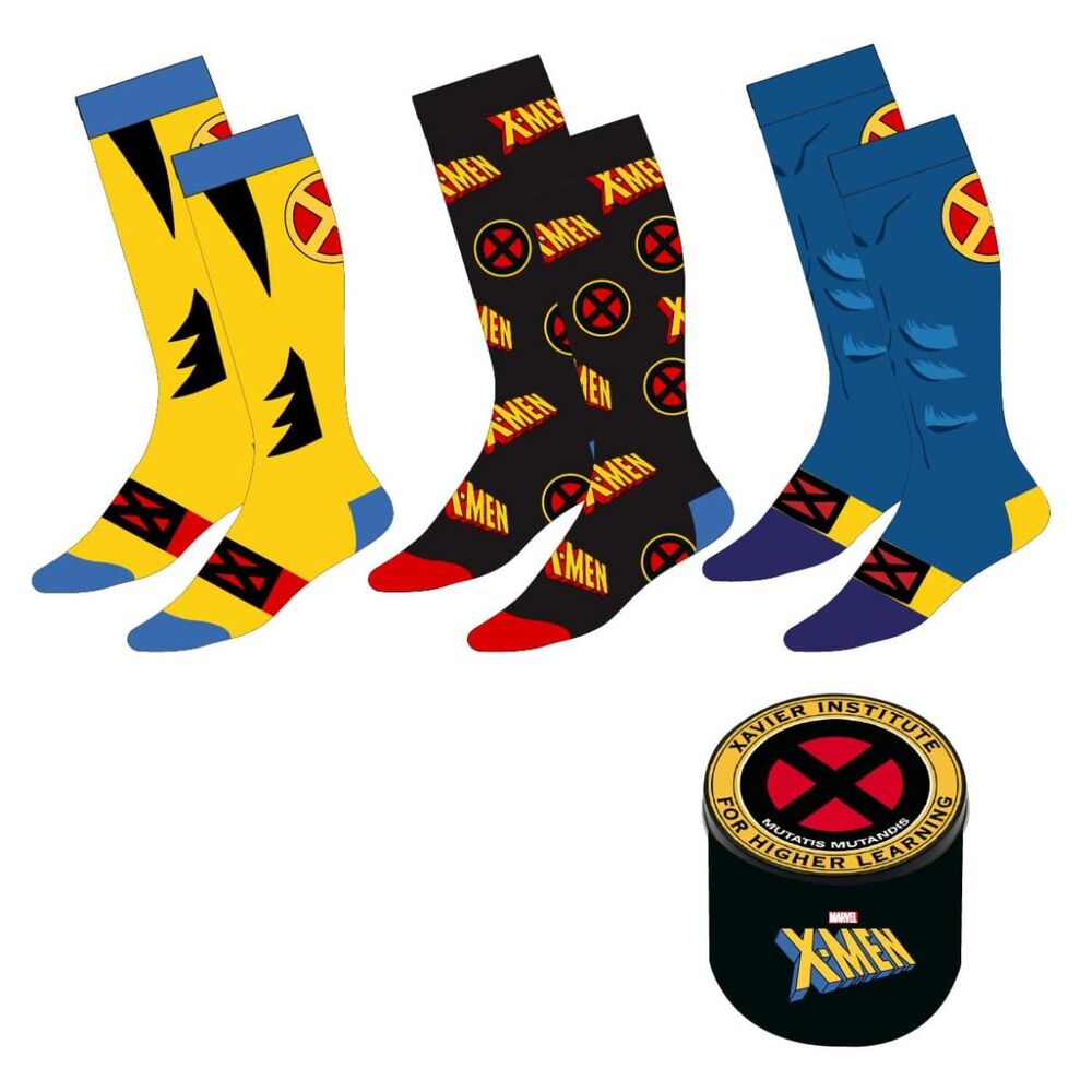 set of 3 pairs of x men marvel adult socks  assorted