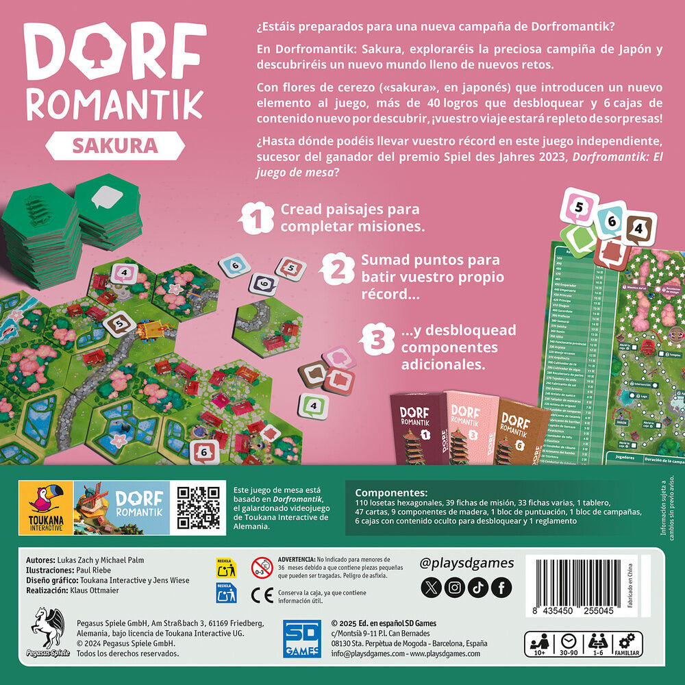 Dorfromantik Sakura board game (Spanish)