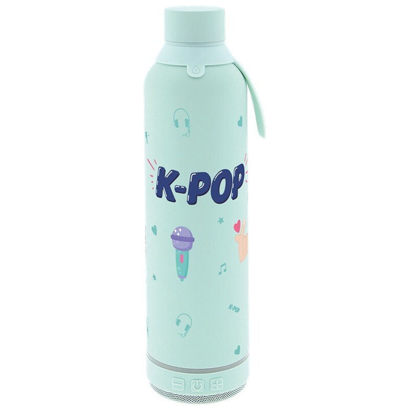 mint k pop 600ml thermal bottle with speaker