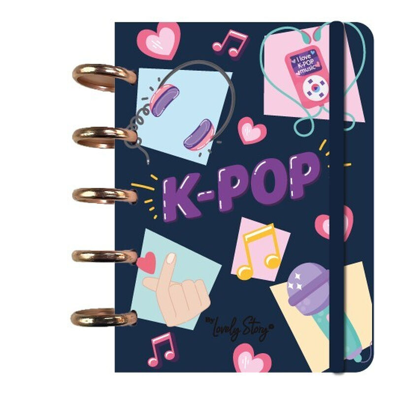 a6 dark blue k pop notebook