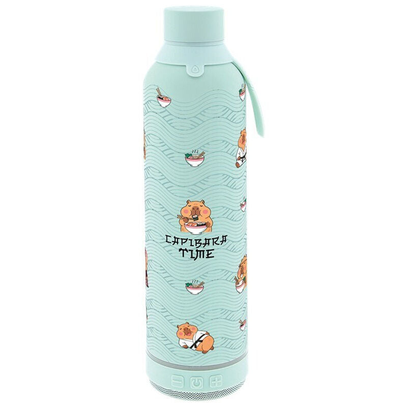 foodie capybara 600ml thermal bottle with speaker
