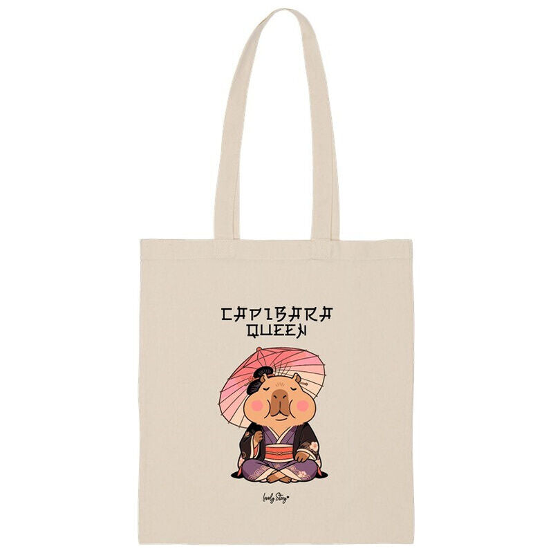 queen capybara canvas bag