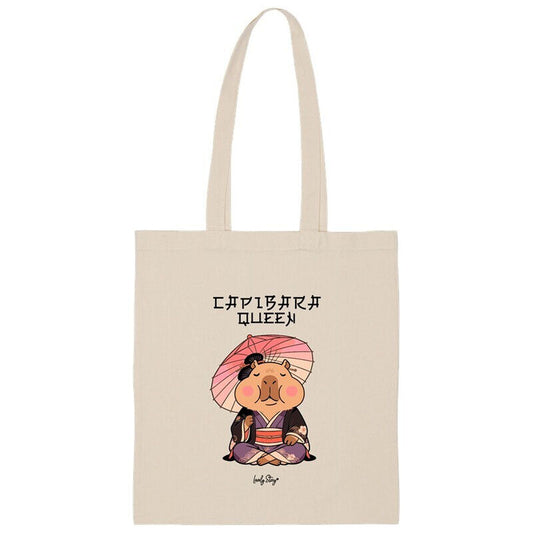 queen capybara canvas bag