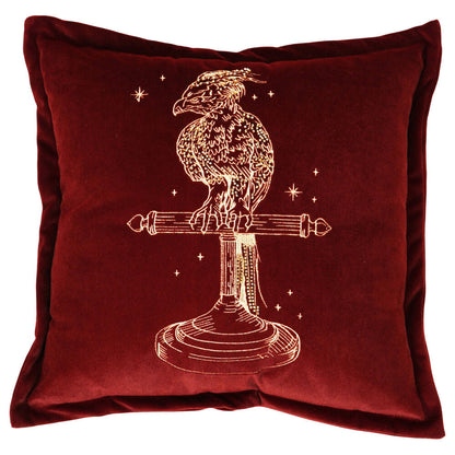 harry potter fawkes velvet cushion