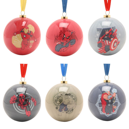 Set of 6 Avengers Marvel Christmas Balls