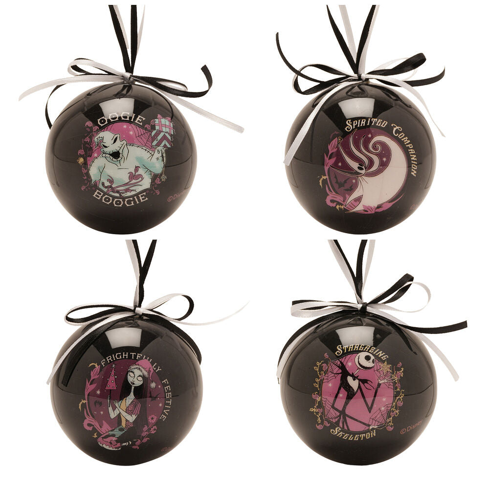 set of 4 nightmare before christmas christmas balls from disney